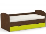REA ABRA wenge + farebné čelo, detská posteľ s prístelkou 90x200 cm