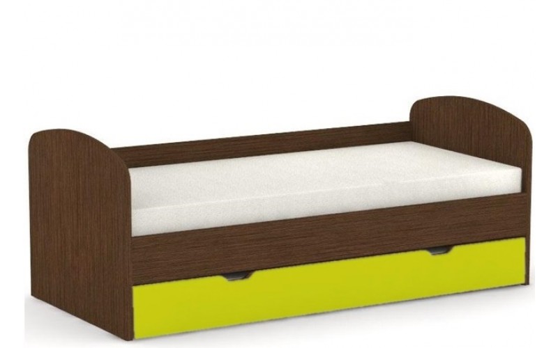 REA ABRA wenge + farebné čelo, detská posteľ s prístelkou 90x200 cm