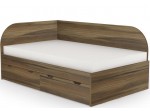 REA GARY 120L orech rockpille, študentská posteľ 120x200 cm s úložným priestorom ľavá