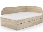 REA GARY 120P dub bardolino, študentská posteľ 120x200 cm s úložným priestorom pravá