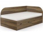 REA GARY 120P orech rockpille, študentská posteľ 120x200 cm s úložným priestorom pravá