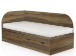 REA GARY 90L orech rockpille, jednolôžková posteľ 90x200 cm s úložným priestorom ľavá