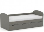 REA GOLEM šedý grafit, posteľ pre deti 90x200 cm s úložným priestorom