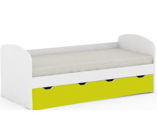 REA GOLEM biela + farebné čelo, posteľ pre deti 90x200 cm s úložným priestorom