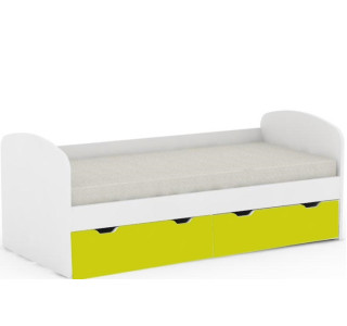 REA GOLEM biela + farebné čelo, posteľ pre deti 90x200 cm s úložným priestorom