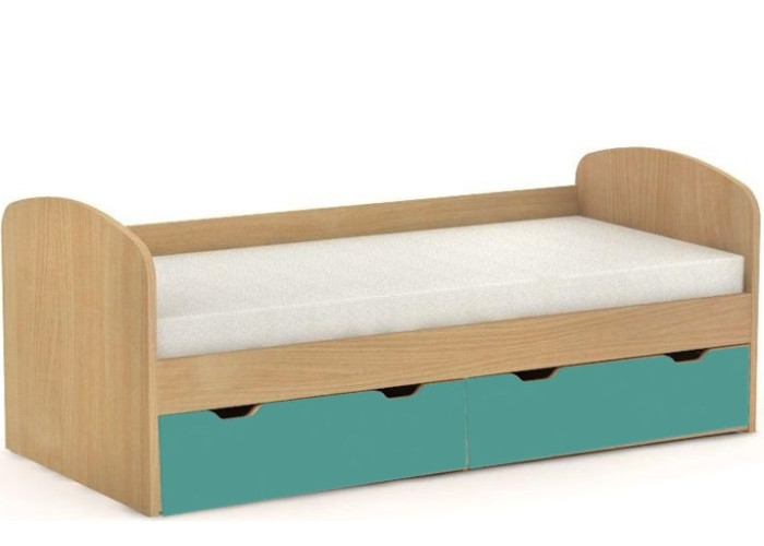 REA GOLEM buk + farebné čelo, posteľ pre deti 90x200 cm s úložným priestorom REA GOLEM buk + farebné čelo, posteľ pre deti 90x200 cm s úložným priestorom