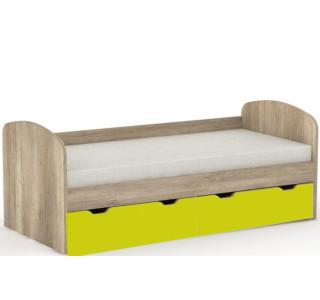 REA GOLEM dub canyon + farebné čelo, posteľ pre deti 90x200 cm s úložným priestorom