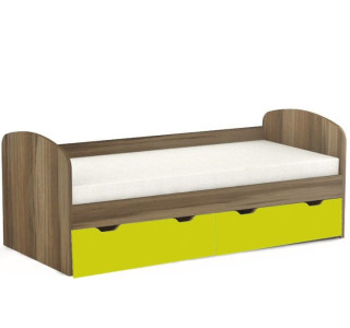 REA GOLEM orech rockpille + farebné čelo, posteľ pre deti 90x200 cm s úložným priestorom