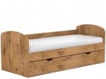 REA KAKUNA dub lancelot, jednolôžková posteľ 80x200 cm s úložným priestorom