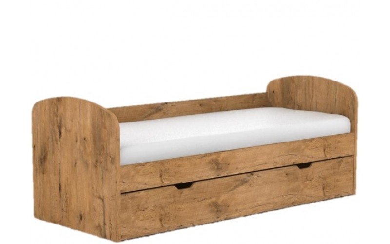 REA KAKUNA dub lancelot, jednolôžková posteľ 80x200 cm s úložným priestorom