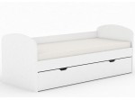 REA KAKUNA biela, jednolôžková posteľ 80x200 cm s úložným priestorom