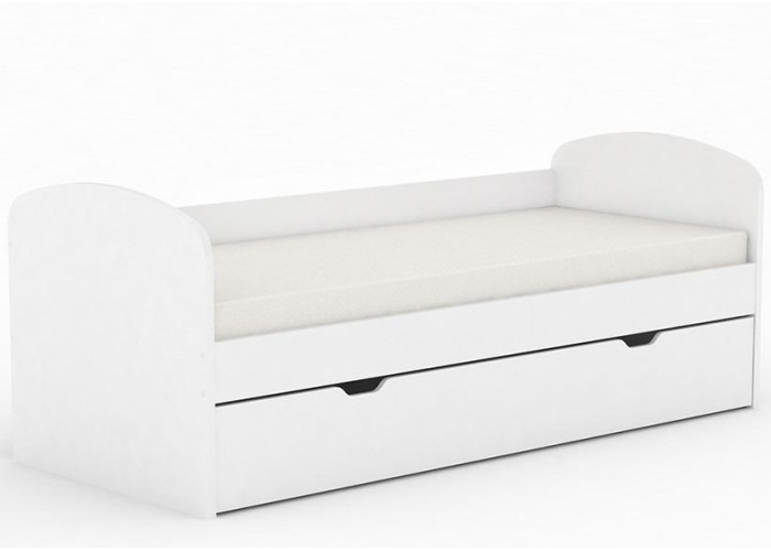 REA KAKUNA biela, jednolôžková posteľ 80x200 cm s úložným priestorom