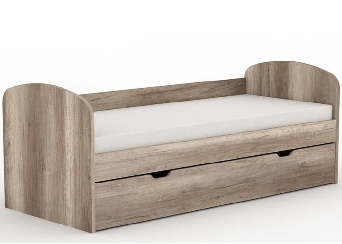 REA KAKUNA dub canyon, jednolôžková posteľ 80x200 cm s úložným priestorom