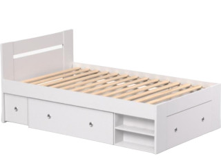 REA LARISA UP 120 biela, jednolôžková posteľ 120x200 cm s úložným priestorom