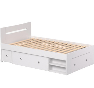 REA LARISA UP 120 biela, jednolôžková posteľ 120x200 cm s úložným priestorom