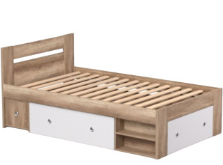 REA LARISA UP 120 dub canyon + farebné čielko, jednolôžková posteľ 120x200 cm s úložným priestorom