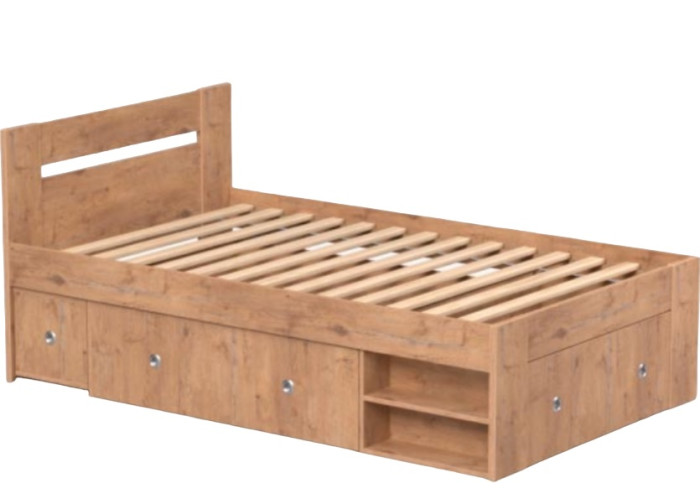 REA LARISA UP 120 dub lancelot, jednolôžková posteľ 120x200 cm s úložným priestorom REA LARISA UP 120 dub lancelot, jednolôžková posteľ 120x200 cm s úložným priestorom