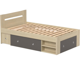 REA LARISA UP 120 dub vicenza + farebné čielko, jednolôžková posteľ 120x200 cm s úložným priestorom