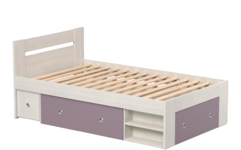 REA LARISA UP 120 navarra + farebné čielko, jednolôžková posteľ 120x200 cm s úložným priestorom