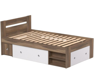 REA LARISA UP 120 orech rockpille + farebné čielko, jednolôžková posteľ 120x200 cm s úložným priestorom