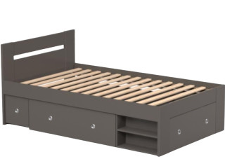 REA LARISA UP 120 šedý grafit, jednolôžková posteľ 120x200 cm s úložným priestorom