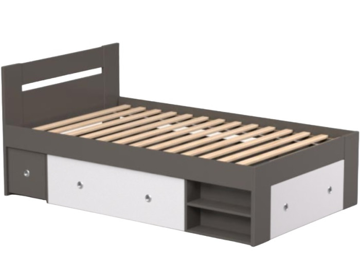 REA LARISA UP 120 šedý grafit + farebné čielko, jednolôžková posteľ 120x200 cm s úložným priestorom REA LARISA UP 120 šedý grafit + farebné čielko, jednolôžková posteľ 120x200 cm s úložným priestorom