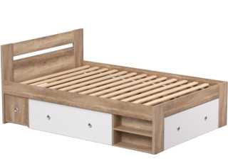 REA LARISA UP 140 dub canyon + farebné čielko, posteľ 140x200 cm s úložným priestorom