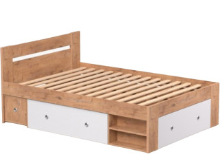 REA LARISA UP 140 dub lancelot + farebné čielko, posteľ 140x200 cm s úložným priestorom