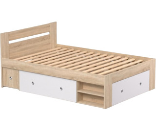 REA LARISA UP 140 dub bardolino + farebné čielko, posteľ 140x200 cm s úložným priestorom