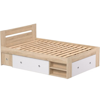 REA LARISA UP 140 dub bardolino + farebné čielko, posteľ 140x200 cm s úložným priestorom