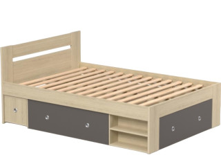REA LARISA UP 140 dub vicenza + farebné čielko, posteľ 140x200 cm s úložným priestorom