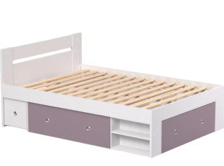 REA LARISA UP 140 biela + farebné čielko, posteľ 140x200 cm s úložným priestorom