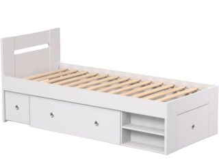 REA LARISA UP 90 biela, jednolôžková posteľ 90x200 cm s úložným priestorom