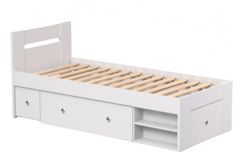 REA LARISA UP 90 biela, jednolôžková posteľ 90x200 cm s úložným priestorom