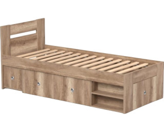 REA LARISA UP 90 dub canyon, jednolôžková posteľ 90x200 cm s úložným priestorom