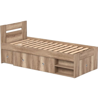 REA LARISA UP 90 dub canyon, jednolôžková posteľ 90x200 cm s úložným priestorom