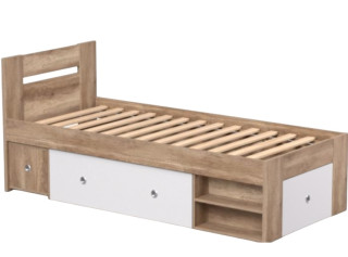 REA LARISA UP 90 dub canyon + farebné čielko, jednolôžková posteľ 90x200 cm s úložným priestorom