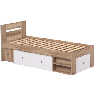 REA LARISA UP 90 dub canyon + farebné čielko, jednolôžková posteľ 90x200 cm s úložným priestorom
