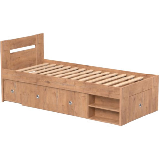 REA LARISA UP 90 dub lancelot, jednolôžková posteľ 90x200 cm s úložným priestorom