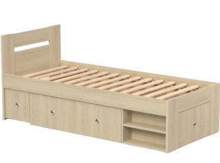 REA LARISA UP 90 dub vicenza, jednolôžková posteľ 90x200 cm s úložným priestorom