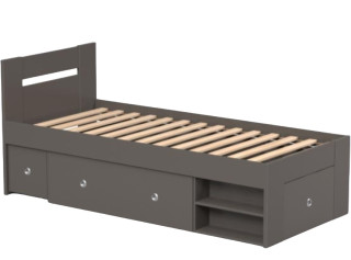 REA LARISA UP 90 šedý grafit, jednolôžková posteľ 90x200 cm s úložným priestorom