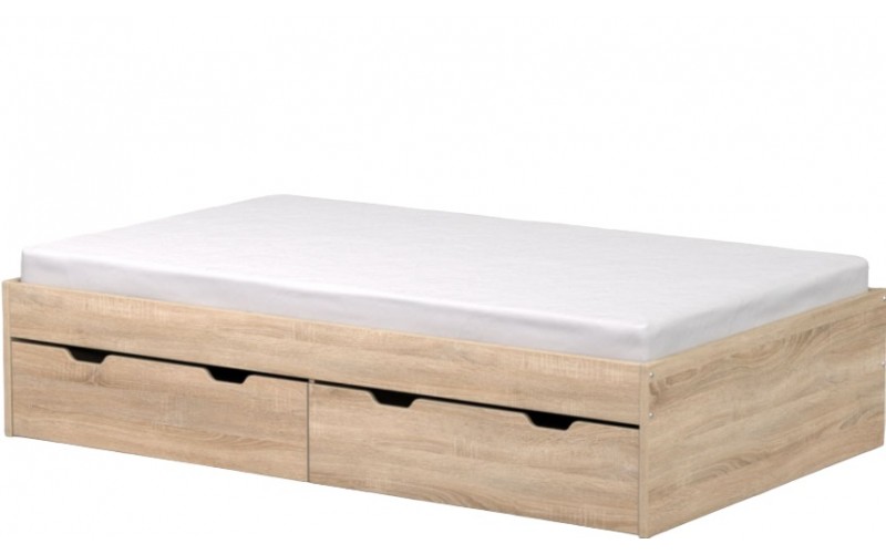 REA MISTY dub bardolino, posteľ 120x200 cm s úložným priestorom