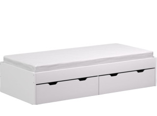 REA MISTY 90 biela, jednolôžková posteľ 90x200 cm s úložným priestorom