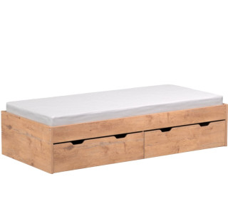 REA MISTY 90 dub lancelot, jednolôžková posteľ 90x200 cm s úložným priestorom