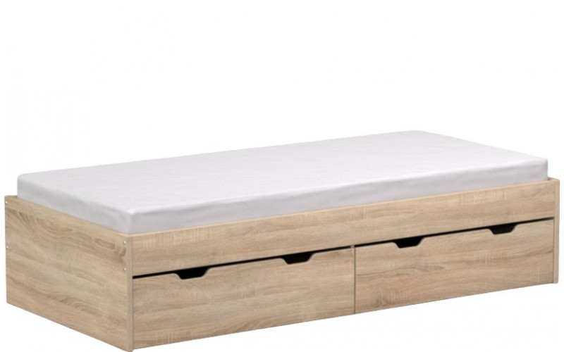 REA MISTY 90 dub bardolino, jednolôžková posteľ 90x200 cm s úložným priestorom
