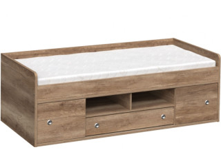 REA POPPO dub canyon, detská posteľ 90x200 cm s úložným priestorom