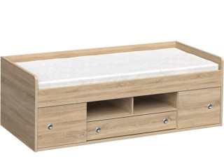 REA POPPO dub bardolino, detská posteľ 90x200 cm s úložným priestorom