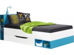 MORIN tyrkysová MO18, jednolôžková detská posteľ 90x200 cm s roštom