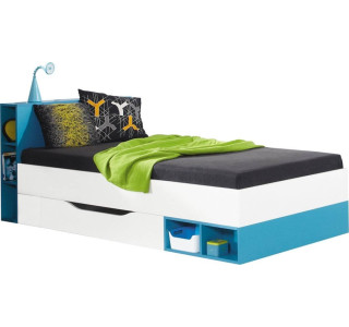 MORIN tyrkysová MO18, jednolôžková detská posteľ 90x200 cm s roštom