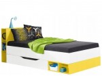 MORIN žltá MO18, jednolôžková detská posteľ 90x200 cm s roštom